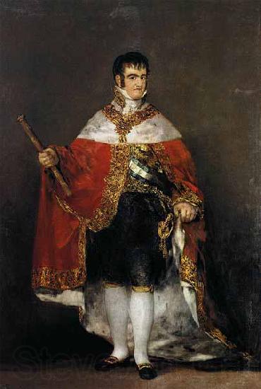 Francisco de Goya Portrait of Ferdinand VII of Spain in his robes of state Spain oil painting art